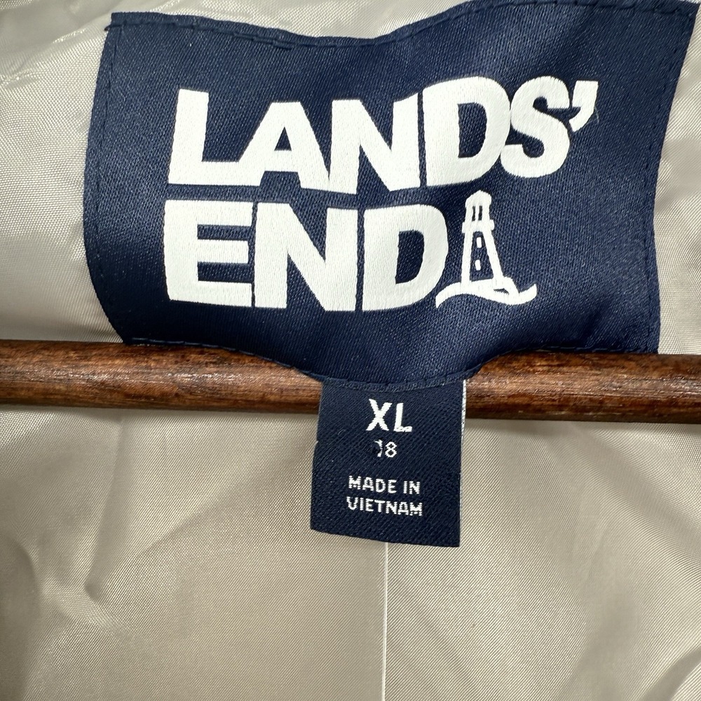 Lands'‎ End Women's Sz  18/XL Quilted Insulated Vest Gray Repreve Zip Front New - Picture 3 of 13